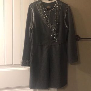 Double D Ranch Grey Jacket with Pearl Bead Detail